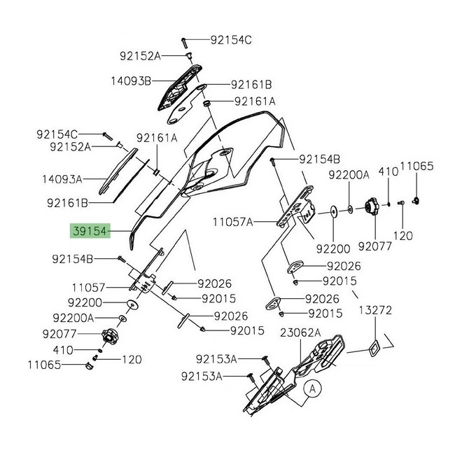 Pare-brise d'origine Kawasaki Versys 1000 S et SE (2019-2024) | Réf. 391540360