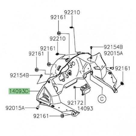 Entourage de compteur Kawasaki Versys 1000 (2019-2024) | Réf. 140930910