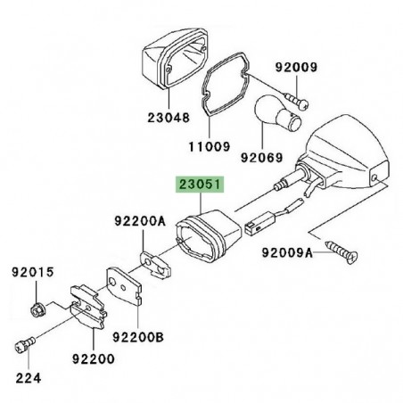 Caoutchouc clignotants avant Kawasaki 230511207 | Moto Shop 35