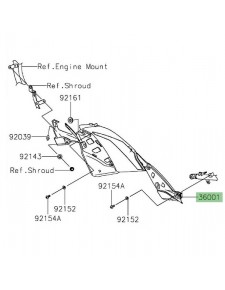 Habillage sous réservoir gauche Kawasaki Versys 1000 (2019-2024) | Réf. 360010691