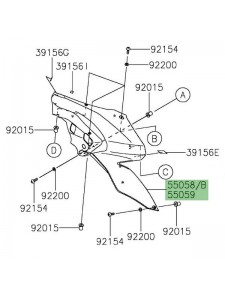 Flanc de réservoir gauche Kawasaki Versys 1000 (2019-2024) | Moto Shop 35