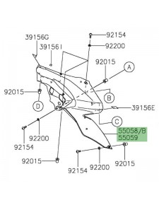 Flanc de réservoir gauche Kawasaki Versys 1000 (2019-2024) | Moto Shop 35