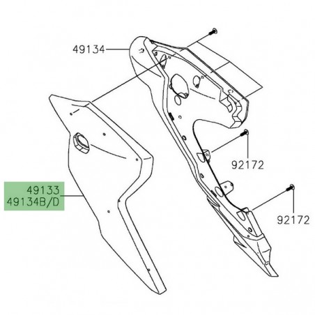 Écope de radiateur gauche peinte Kawasaki Versys 1000 (2019-2024) | Moto Shop 35