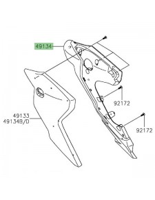 Écope de radiateur gauche brute Kawasaki Versys 1000 (2019-2024) | Réf. 491340004