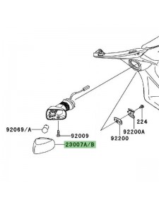 Cabochon clignotant arrière gauche Kawasaki Versys 650 (2007-2009) | Réf. 230070040 - 230070102