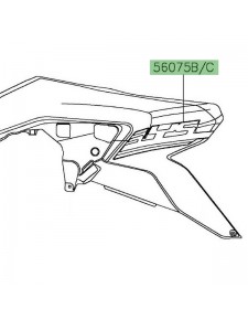 Autocollant décoratif flanc de réservoir Kawasaki Versys 1000 SE (2019-2020) | Moto Shop 35