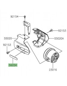 Autocollant "Kawasaki" protection extérieur feux additionnels Leds Kawasaki | Réf. 560541695