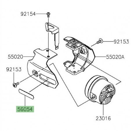 Autocollant "Kawasaki" protection extérieur feux additionnels Leds Kawasaki | Réf. 560541695