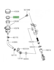 Joint plat bocal maître cylindre arrière Kawasaki Z900 (2017-2020) | Réf. 430271053