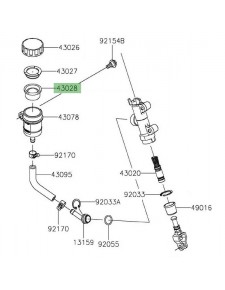 Membrane bocal maître cylindre arrière Kawasaki Z900 (2017-2020) | Réf. 430281065