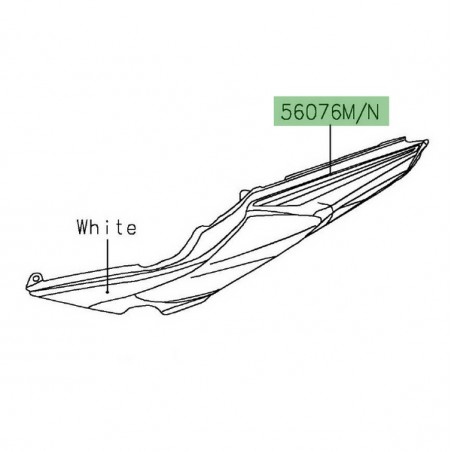 Autocollant coque arrière Kawasaki Z650 blanc (2020) | Réf. 560760953 - 560760954