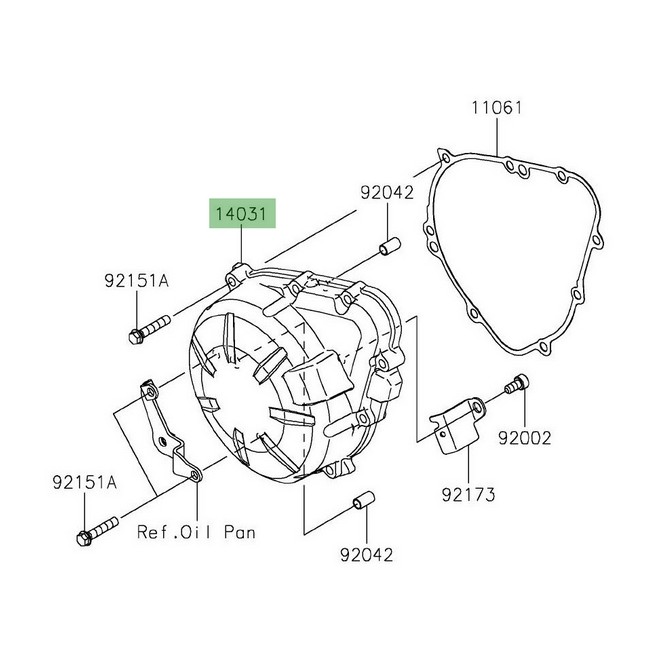 Carter d'alternateur Kawasaki Z900 A2/Full/SE (2020-2026) | Réf. 140310640