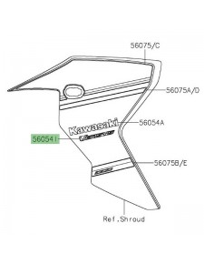 Autocollant "Versys" écope de radiateur peinte Kawasaki Versys 1000 (2019-2022) | Réf. 560542537