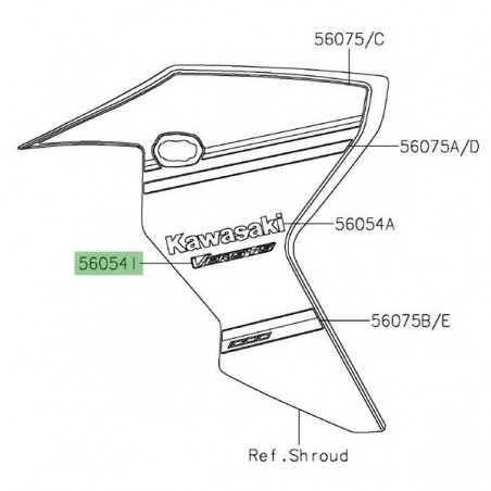 Autocollant "Versys" écope de radiateur peinte Kawasaki Versys 1000 (2019-2022) | Réf. 560542537