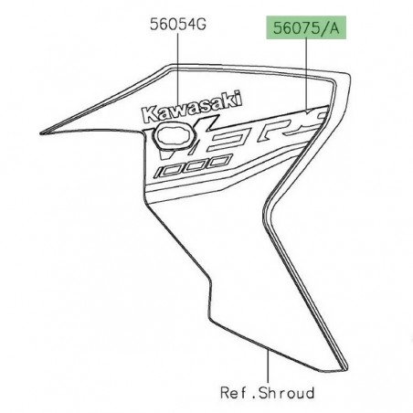 Autocollant "Versys 1000" écope de radiateur peinte Kawasaki Versys 1000 SE (2019-2020) |Moto Shop 35