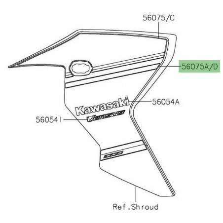 Liserè écope de radiateur peinte Kawasaki Versys 1000 (2019-2022) | Moto Shop 35