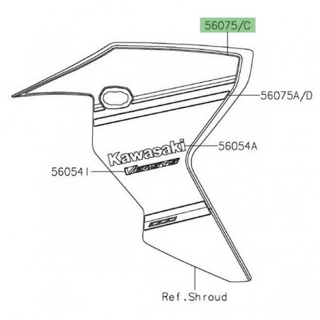 Autocollant décoratif écope de radiateur peinte Kawasaki Versys 1000 (2019-2020) |Moto Shop 35