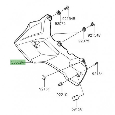 Sabot moteur droit Kawasaki Versys 1000 (2019-2024) | Réf. 550280689