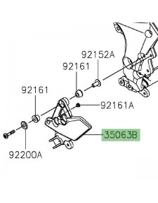 Platine repose-pieds avant gauche Kawasaki Versys 1000 (2019-2024) | Réf. 35063144518R
