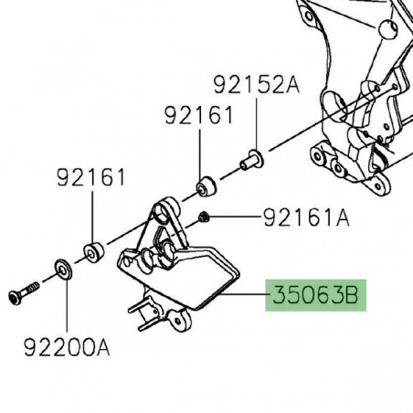 Platine repose-pieds avant gauche Kawasaki Versys 1000 (2019-2024) | Réf. 35063144518R