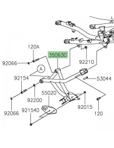 Platine repose-pieds arrière Kawasaki Versys 1000 (2019-2024)