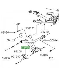 Protection de talon arrière gauche Kawasaki Versys 1000 (2019-2024) |Réf. 550202263