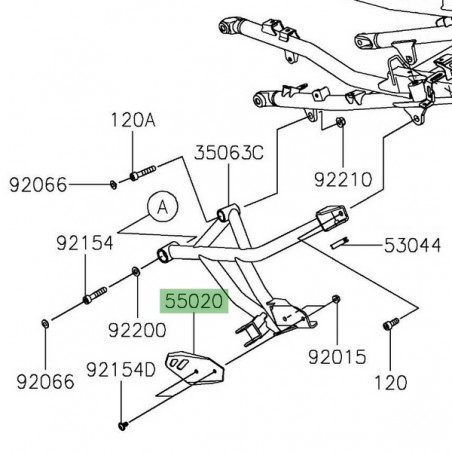 Protection de talon arrière gauche Kawasaki Versys 1000 (2019-2024) |Réf. 550202263