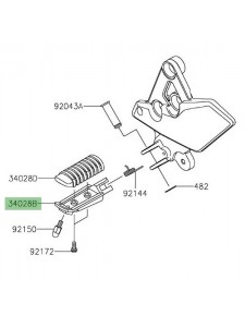 Repose-pieds avant gauche Kawasaki Versys 1000 (2019-2024) | Réf. 340280352