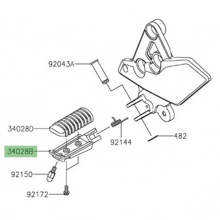 Repose-pieds avant gauche Kawasaki Versys 1000 (2019-2024) | Réf. 340280352
