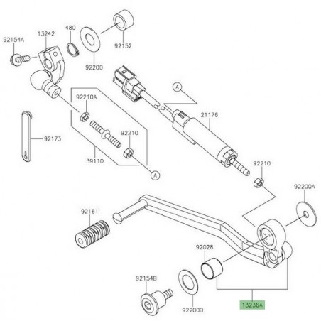 Sélecteur de vitesse Kawasaki Versys 1000 S ou SE (2019-2024) | Réf. 132360812