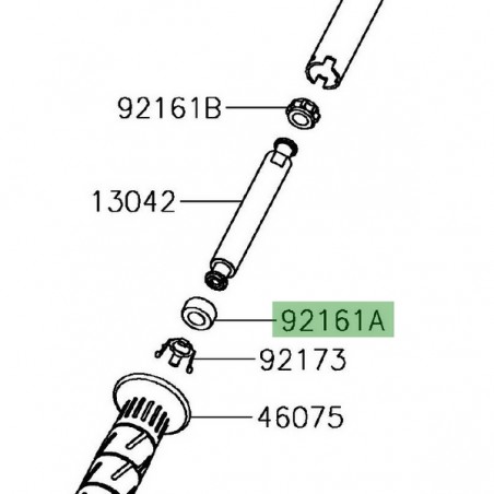 Amortisseur caoutchouc embout de guidon Kawasaki 921611850 | Moto Shop 35