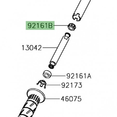 Amortisseur caoutchouc cannelé embout de guidon Kawasaki 921611930 | Moto Shop 35