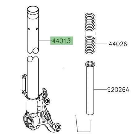Tube de fourche gauche Kawasaki Versys 1000 (S) (2019-2024) | Réf. 44013033318R