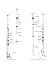 Bras de fourche gauche Kawasaki Versys 1000 SE (2019-2024) | Réf. 440711336