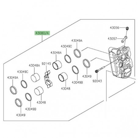 Étrier de frein avant Kawasaki Versys 1000 (2019-2024) | Réf. 430800143DJ - 430800144DJ