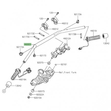 Guidon d'origine Kawasaki Versys 1000 (2019-2024) | Réf. 46003071718R