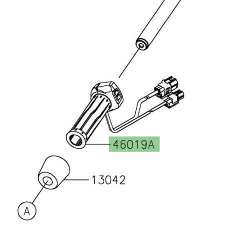 Poignée chauffante gauche Kawasaki Versys 1000 S/SE (2019-2024) | Réf. 460190090