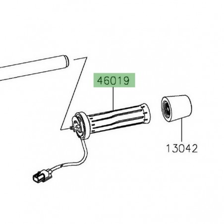 Poignée chauffante droite Kawasaki Versys 1000 S/SE (2019-2024) | Réf. 460190081
