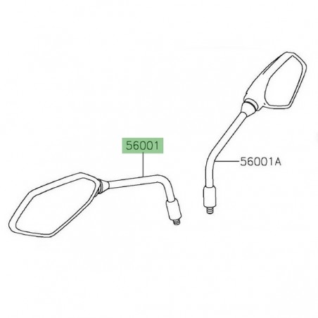 Rétroviseur gauche d'origine Kawasaki Versys 1000 (2019-2024) | Réf. 560010297