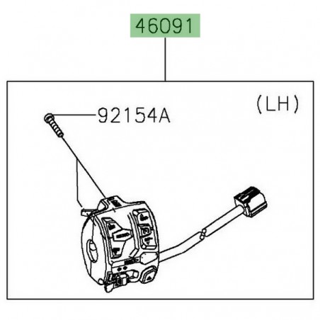 Commodo gauche Kawasaki Versys 1000 S (2021-2024) | Réf. 460910528