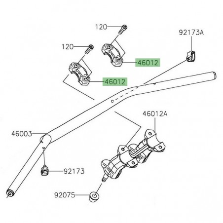 Pontet supérieur de guidon Kawasaki Versys 1000 (2019-2024) | Réf. 46012035318R