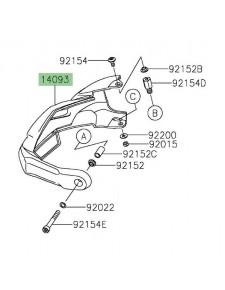 Plastique pare-mains gauche Kawasaki Versys 1000 S/SE (2019-2024) | Réf. 140930751