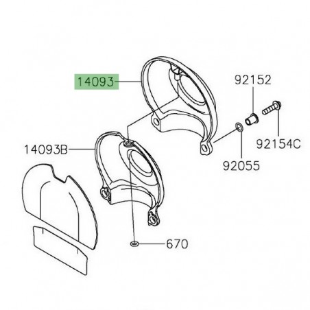 Cache carter de distribution conique chromé Kawasaki W800 (2020-2021) | Réf. 140931005