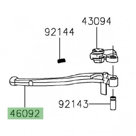 Levier d'embrayage d'origine Kawasaki 460920575 | Moto Shop 35