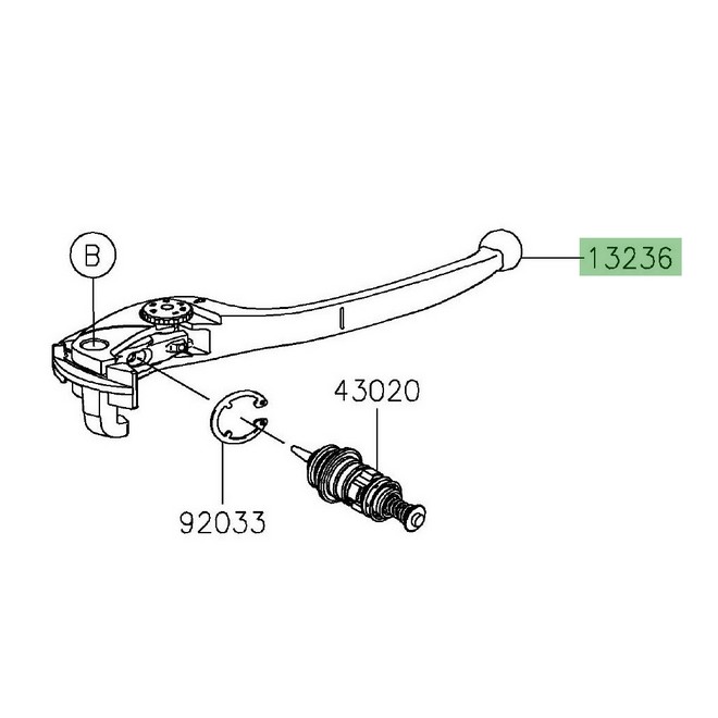 Levier de frein avant Kawasaki 132360824