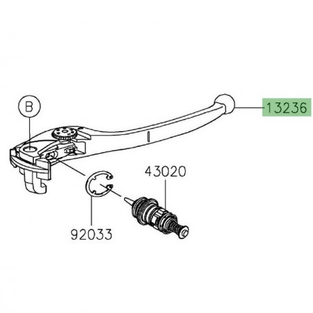 Levier de frein d'origine Kawasaki 132360814 | Moto Shop 35