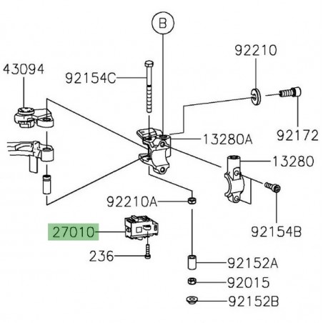 Contacteur d'embrayage Kawasaki 270100916 | Moto Shop 35