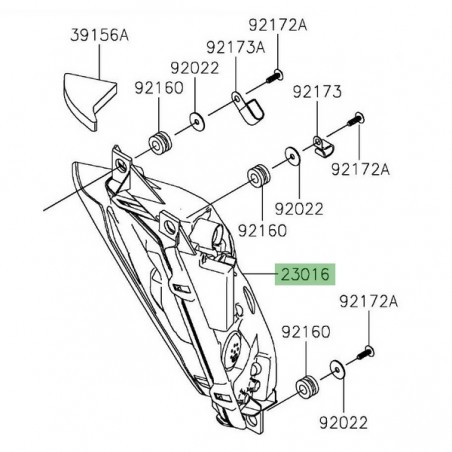 Éclairage de virages gauche à Leds d'origine Kawasaki Versys 1000 S/SE (2019-2024) | Réf. 230160624
