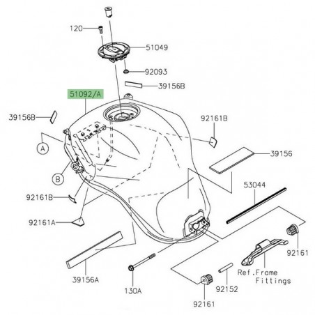 Réservoir d'essence peint Kawasaki Versys 1000 (2019-2024) | Moto Shop 35