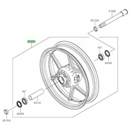 jante avant d'origine Kawasaki Versys 1000 (2019-2024) | Réf. 41073077918F